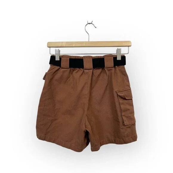 DO NOT BUY TNA High Waisted Cargo Shorts in Brown Size Xs Belted - Picture 2 of 6